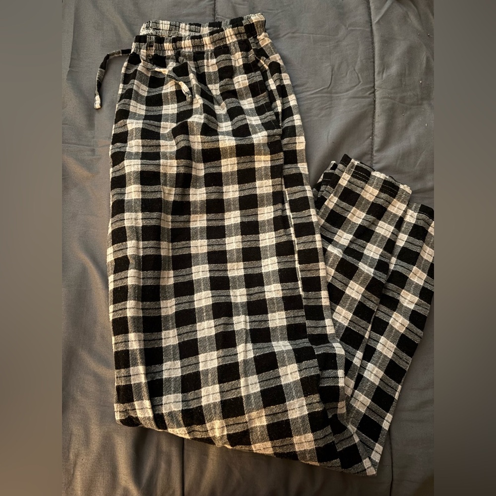Plaid Black and White  women’s pj pants